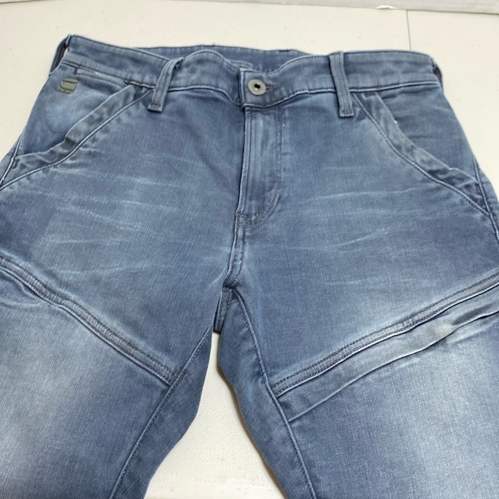 ๐น๐ฅ G-Star Raw Rackam 3D Skinny Jeans Blue Size 30x34 EUC Moto Biker - Picture 5 of 13